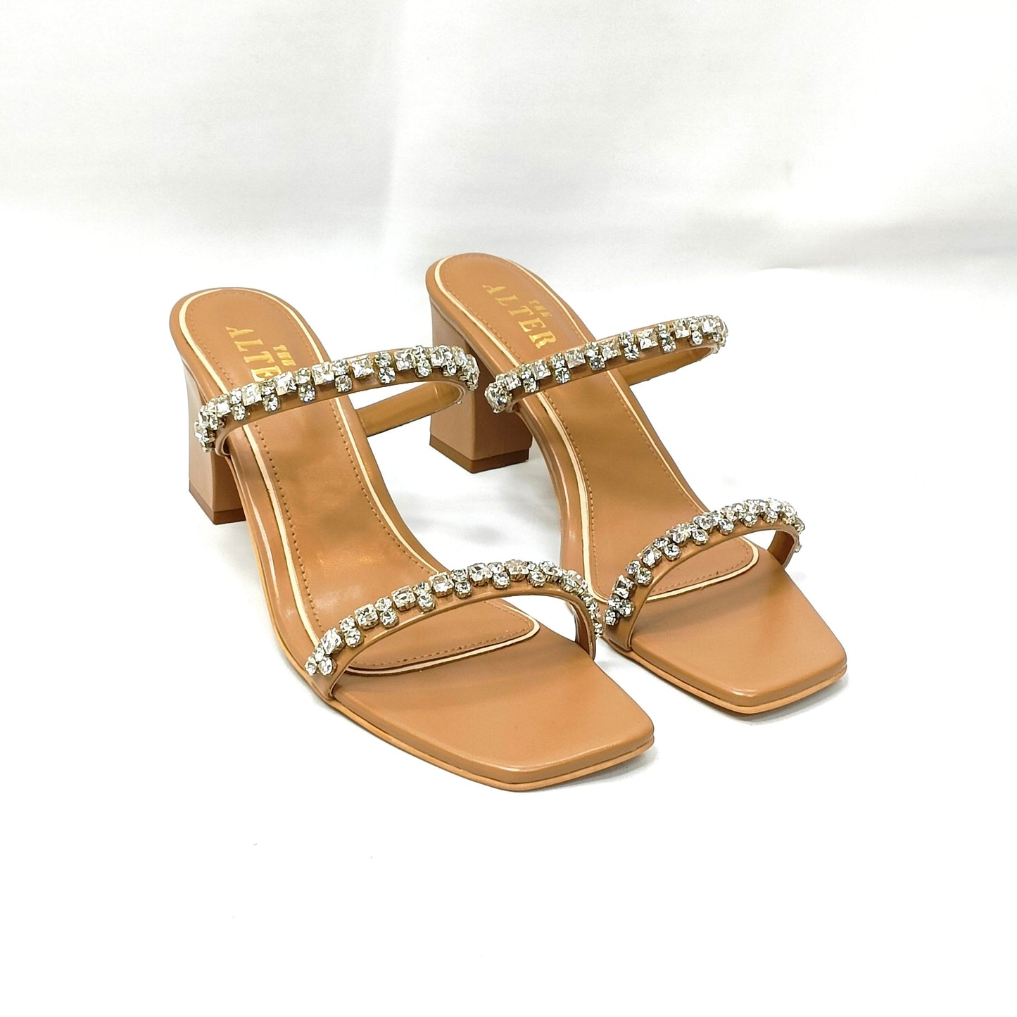 Alina Embellished Block Heels