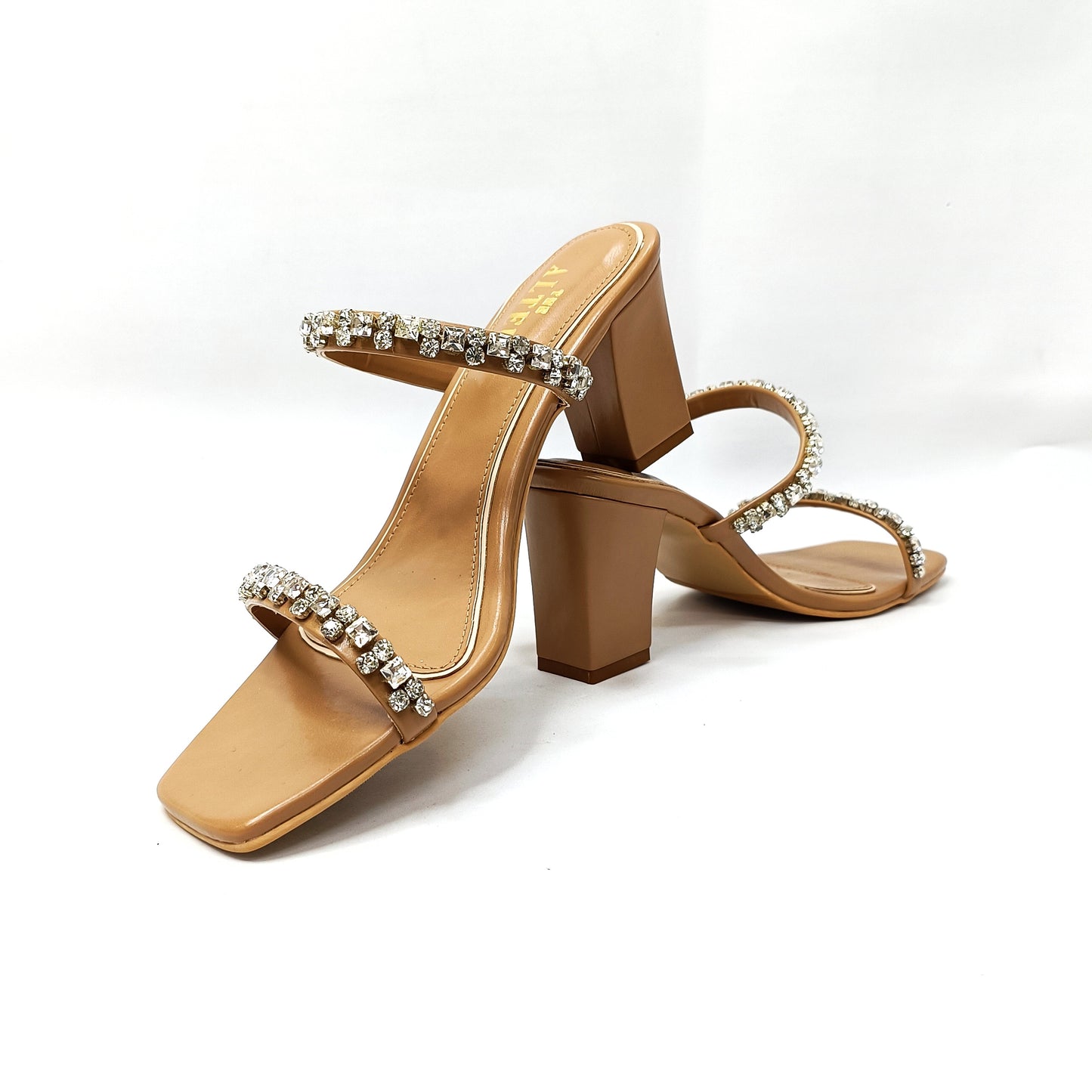 Alina Embellished Block Heels