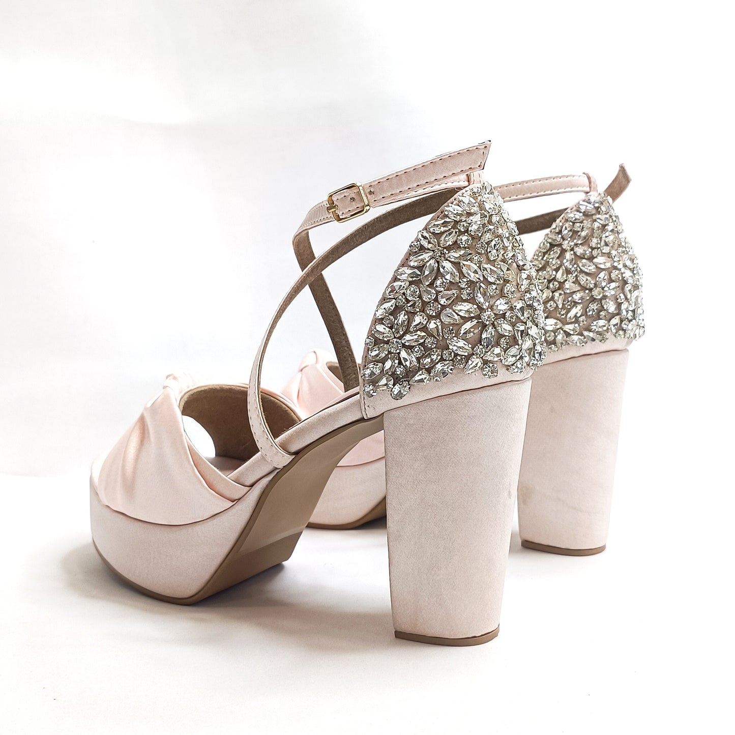 Claire Embellished Platform block heels