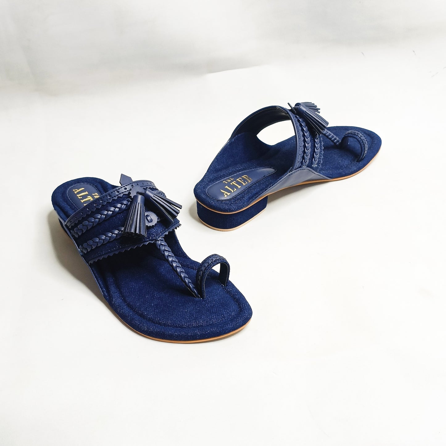 Denim Kohla Flats