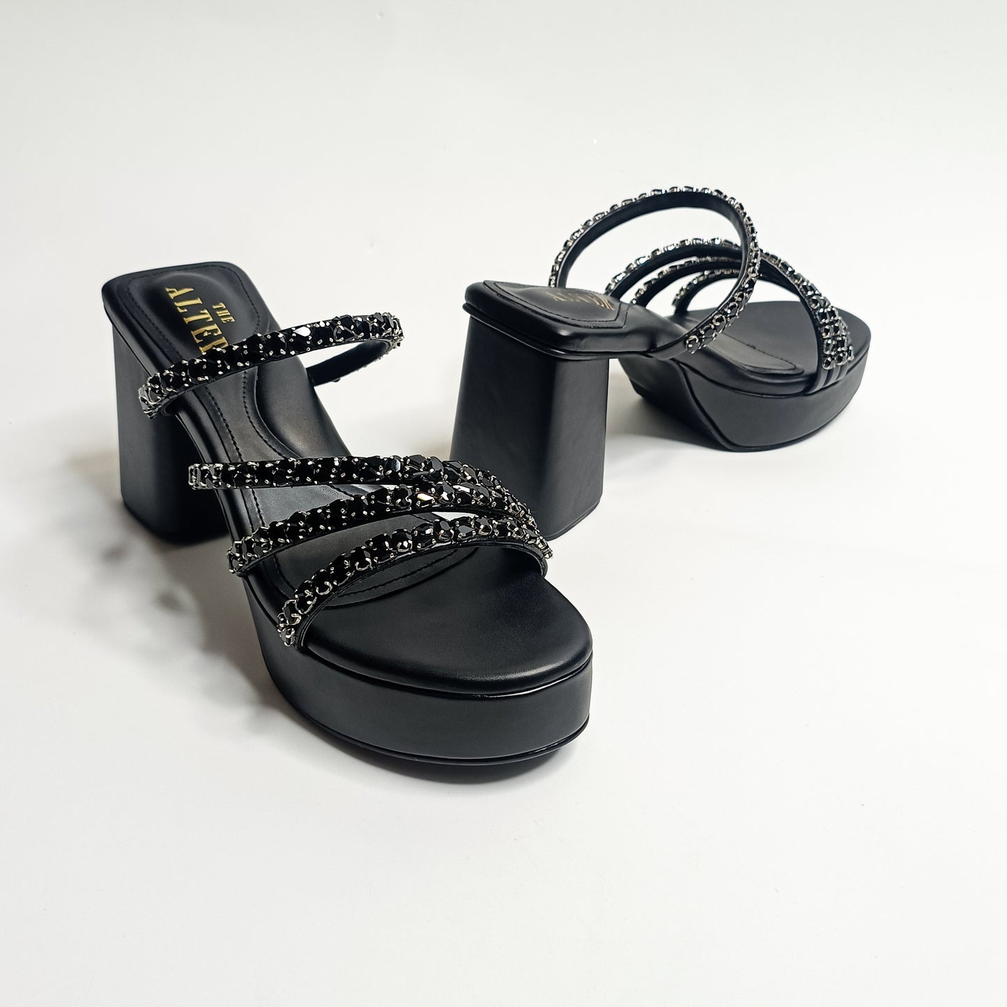 Norah Embellished Platform Block Heels