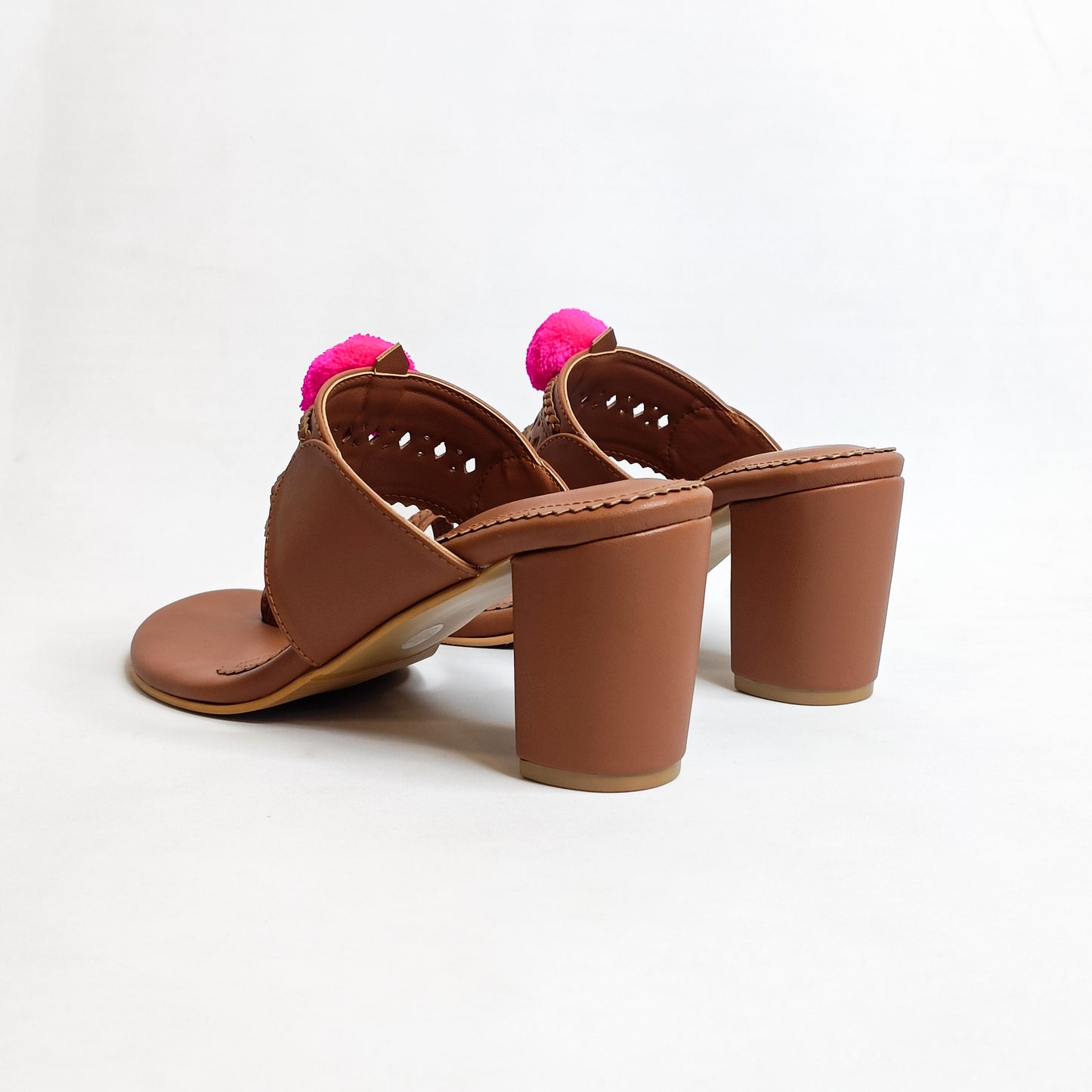 Pom Pom Kohla Block Heels