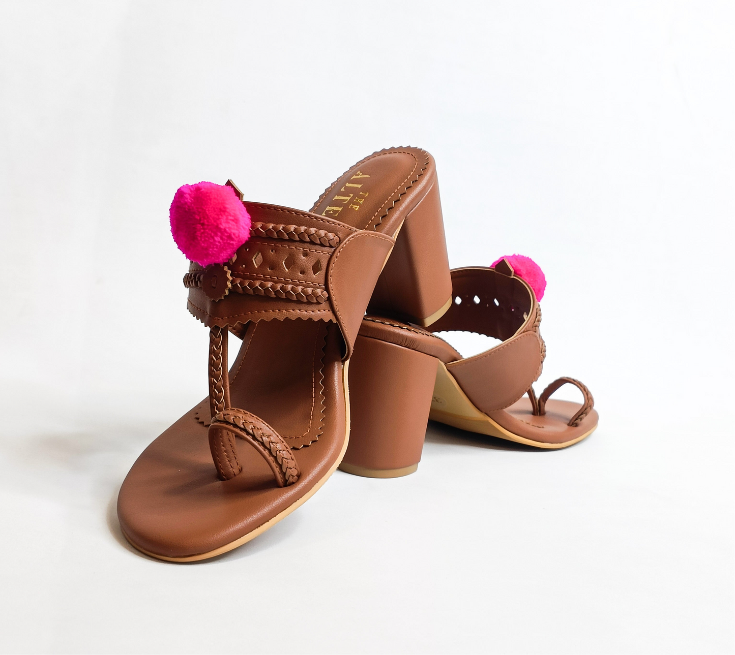 Pom Pom Kohla Block Heels