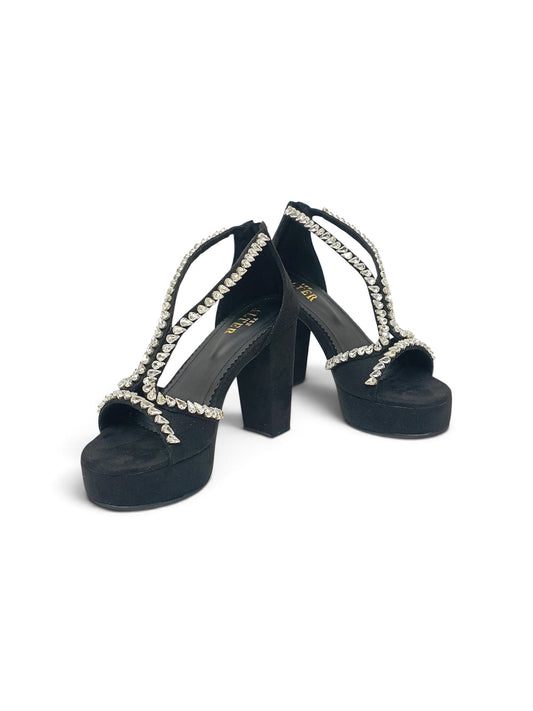 Angela Embellished Platform Block Heels