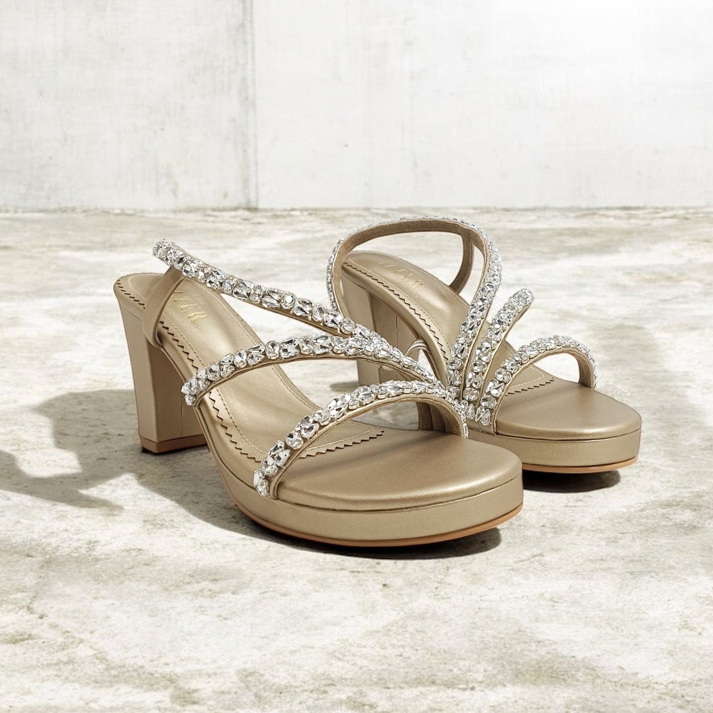 Kiara Embellished Platform Block Heels