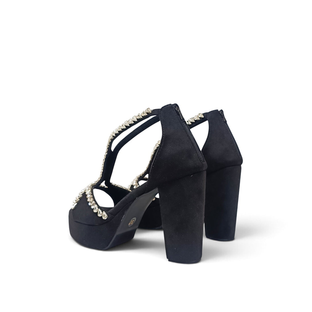 Angela Embellished Platform Block Heels