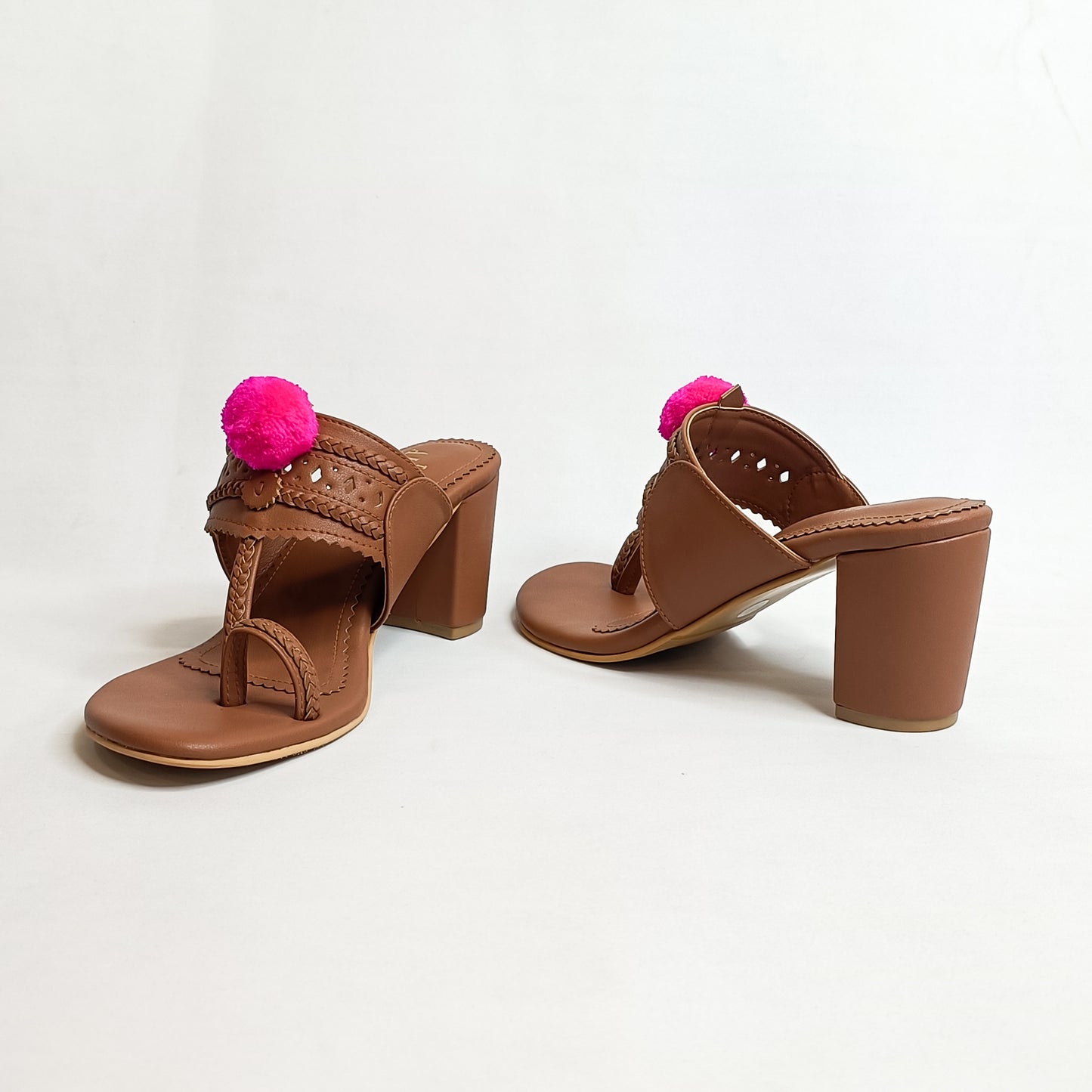 Pom Pom Kohla Block Heels