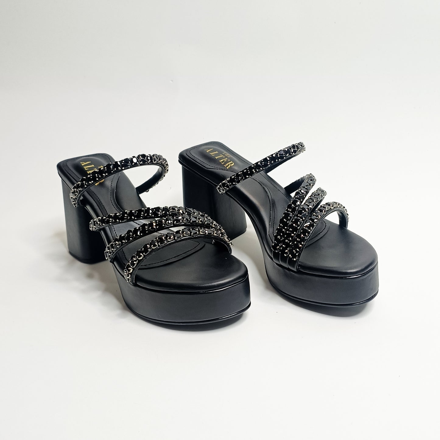 Norah Embellished Platform Block Heels