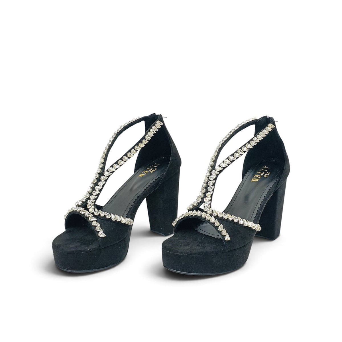 Angela Embellished Platform Block Heels