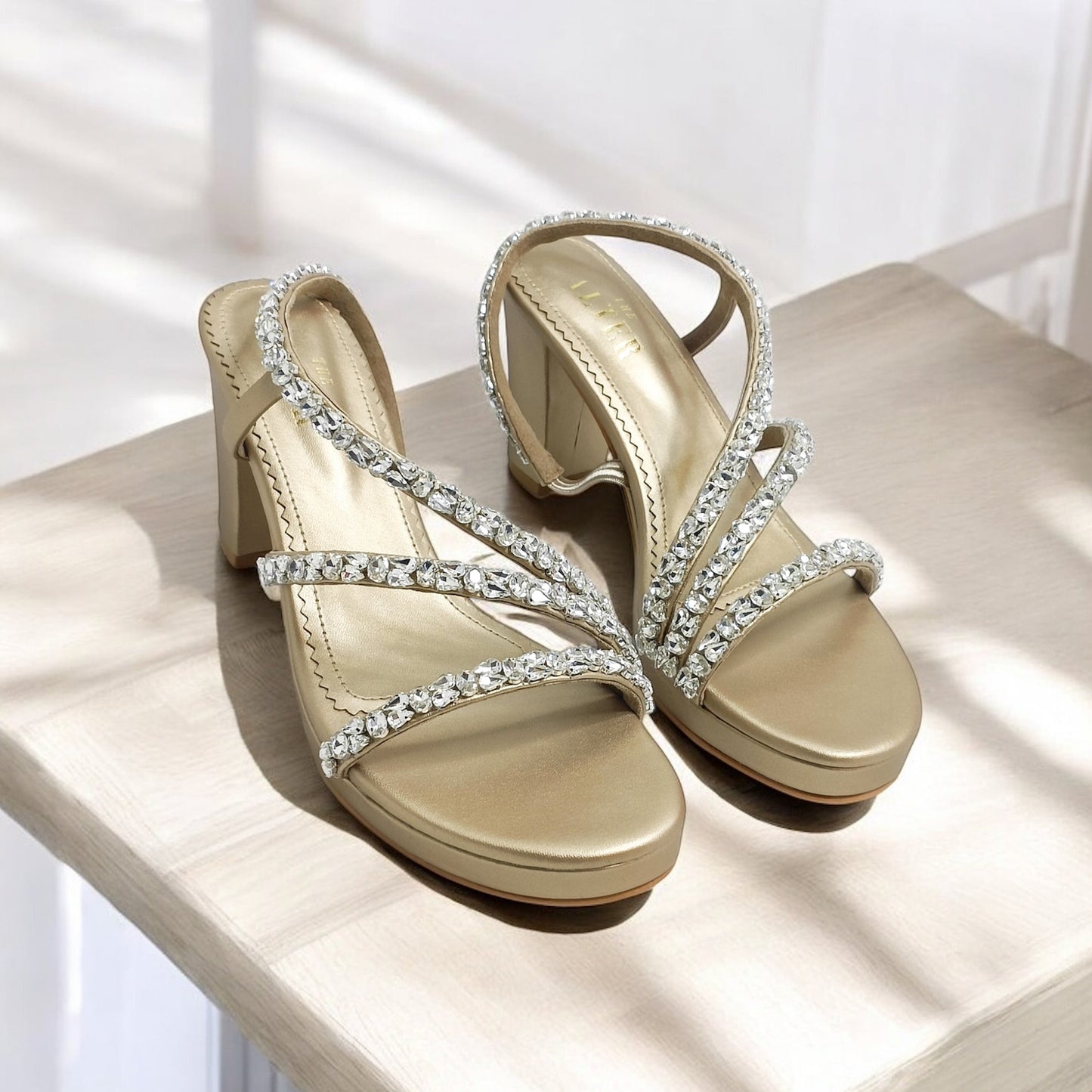 Kiara Embellished Platform Block Heels