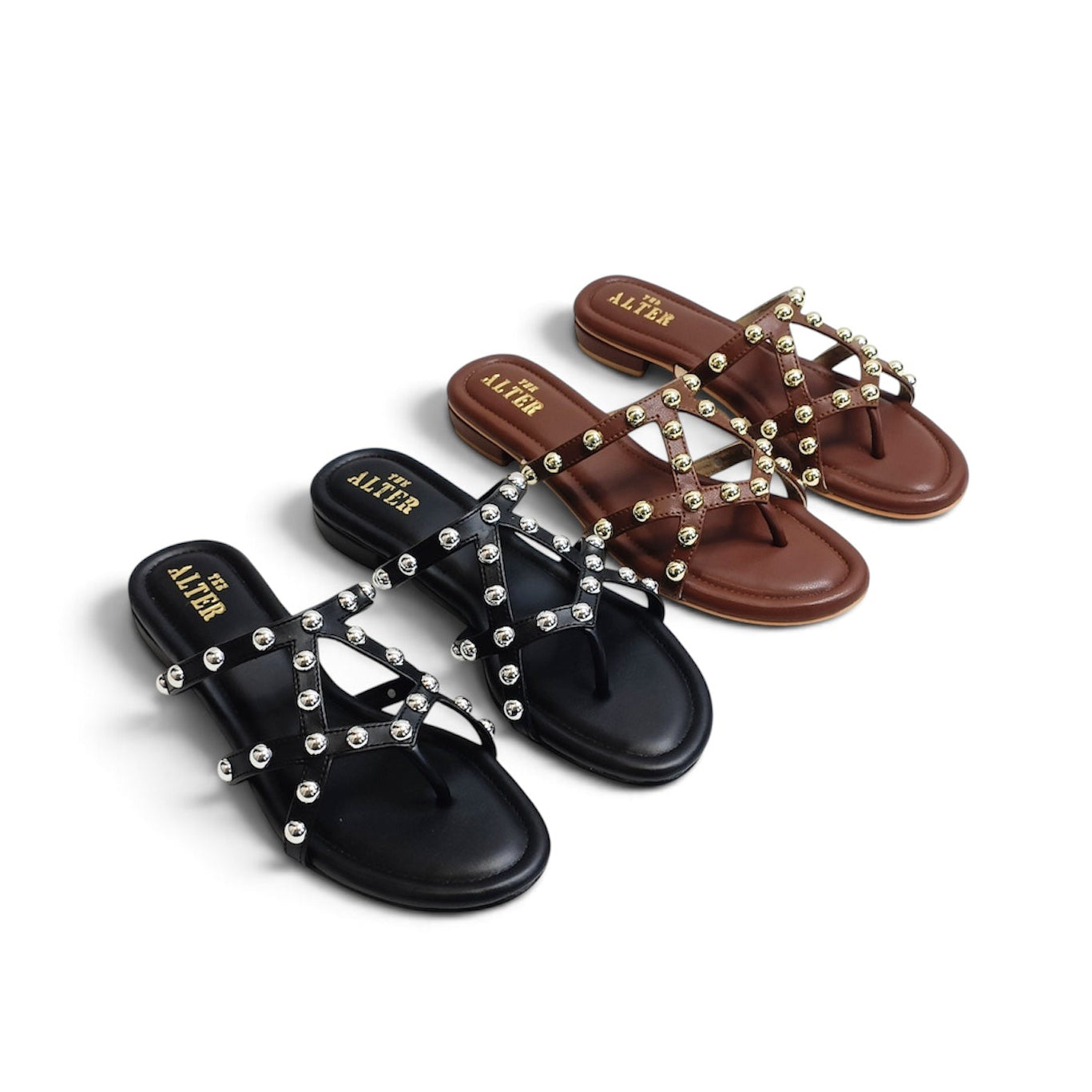 Lana Studded Strappy Flats