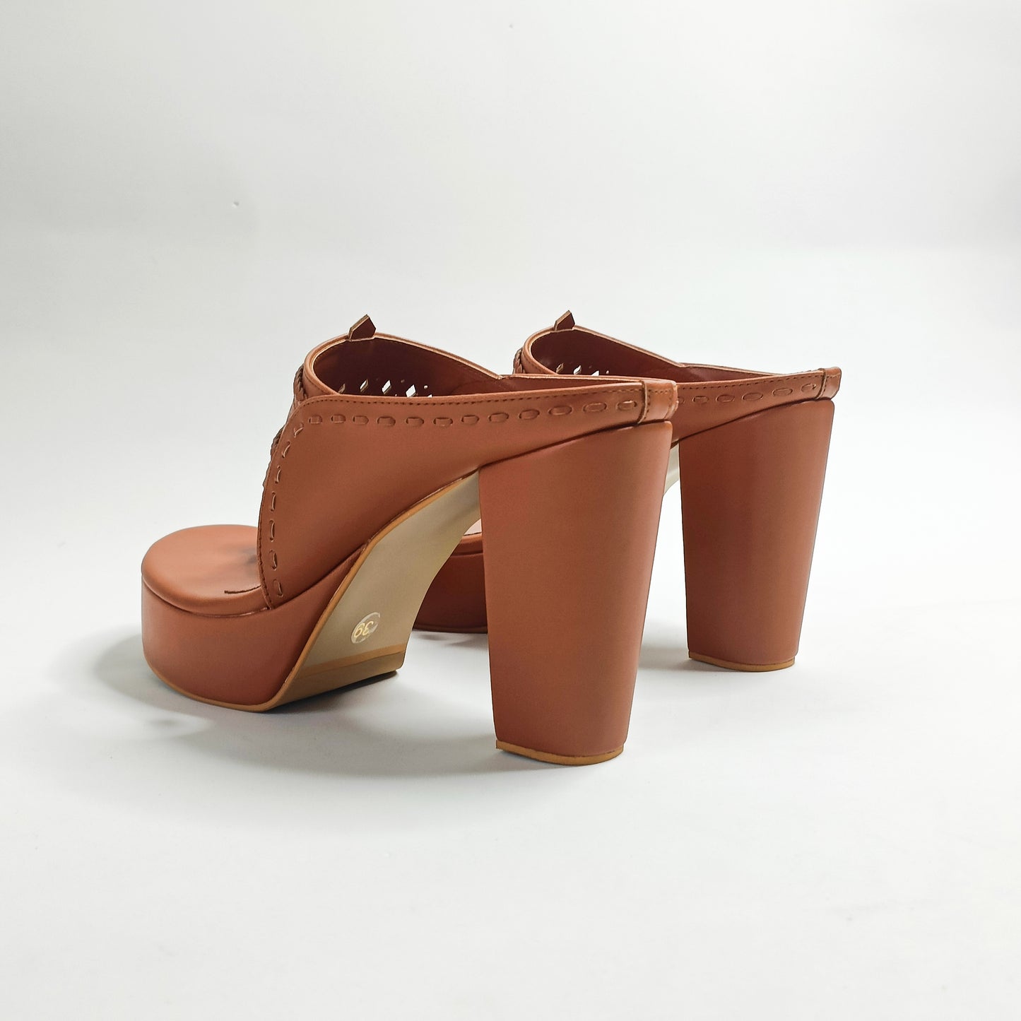 Aisha Gold Kohla Platform Block Heels