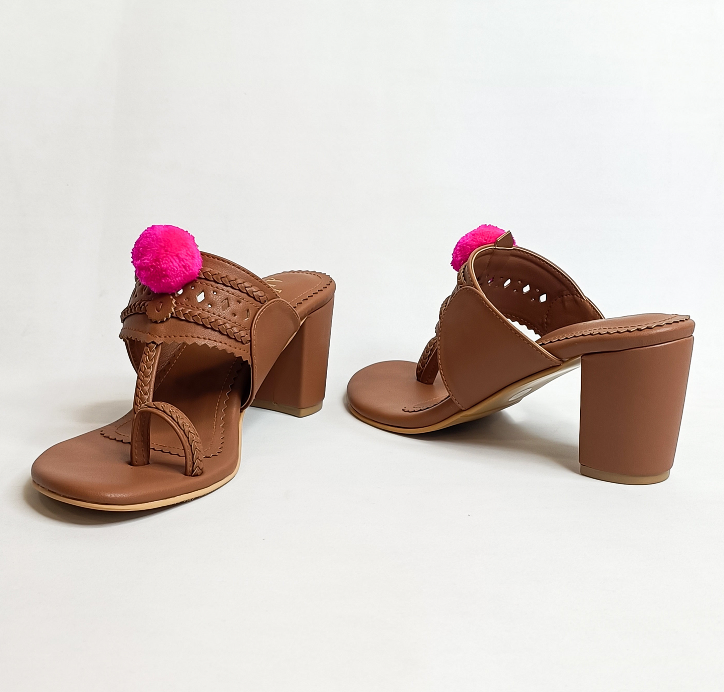 Pom Pom Kohla Block Heels