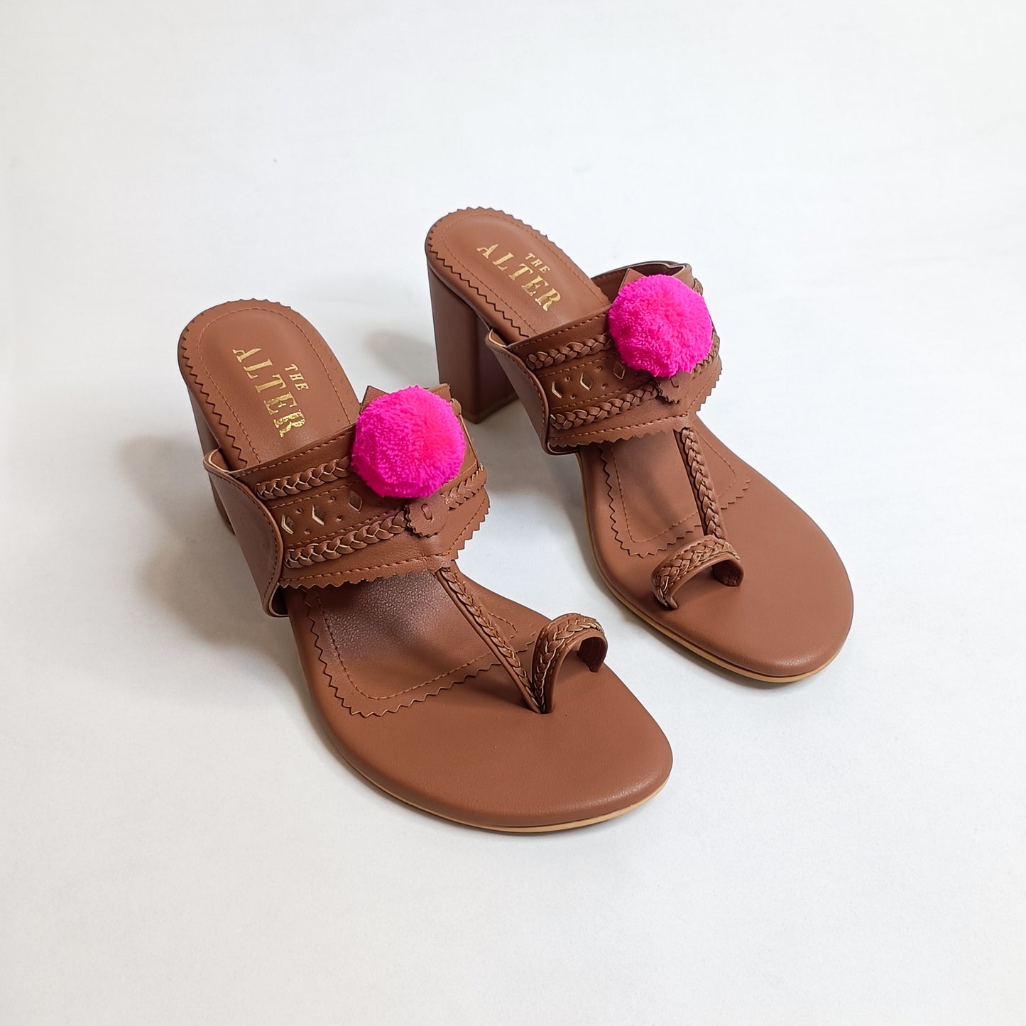 Pom Pom Kohla Block Heels