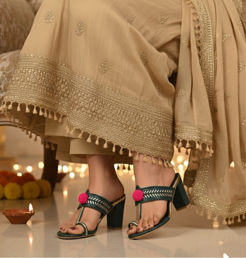 Hoor Kohla Block Heels