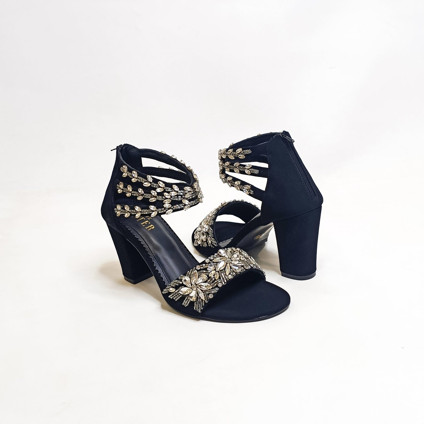 Bella Embellished Block Heels
