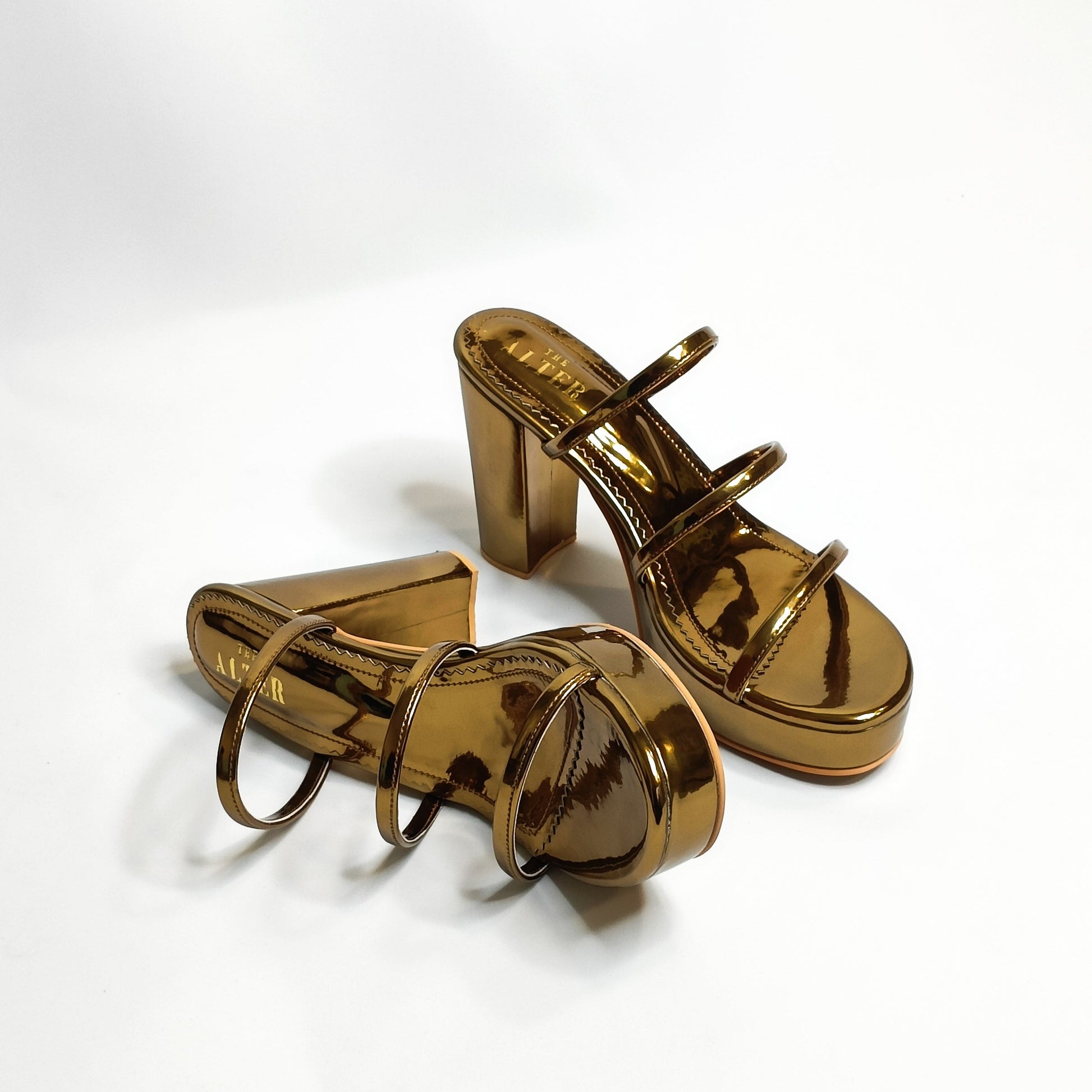 Diva Strappy Platform Block Heels - Main Image