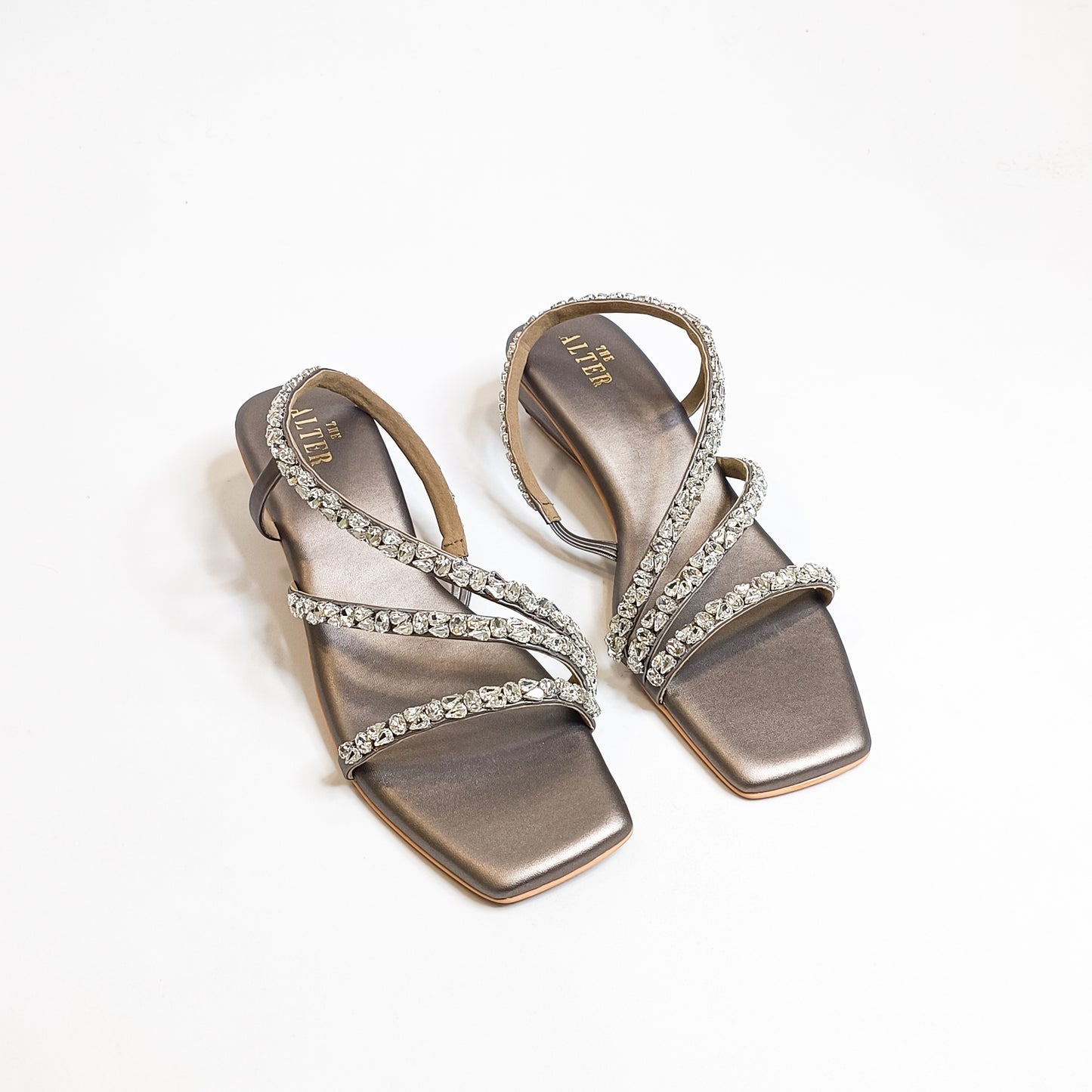 Kiara T shaped Embellished Block Heels