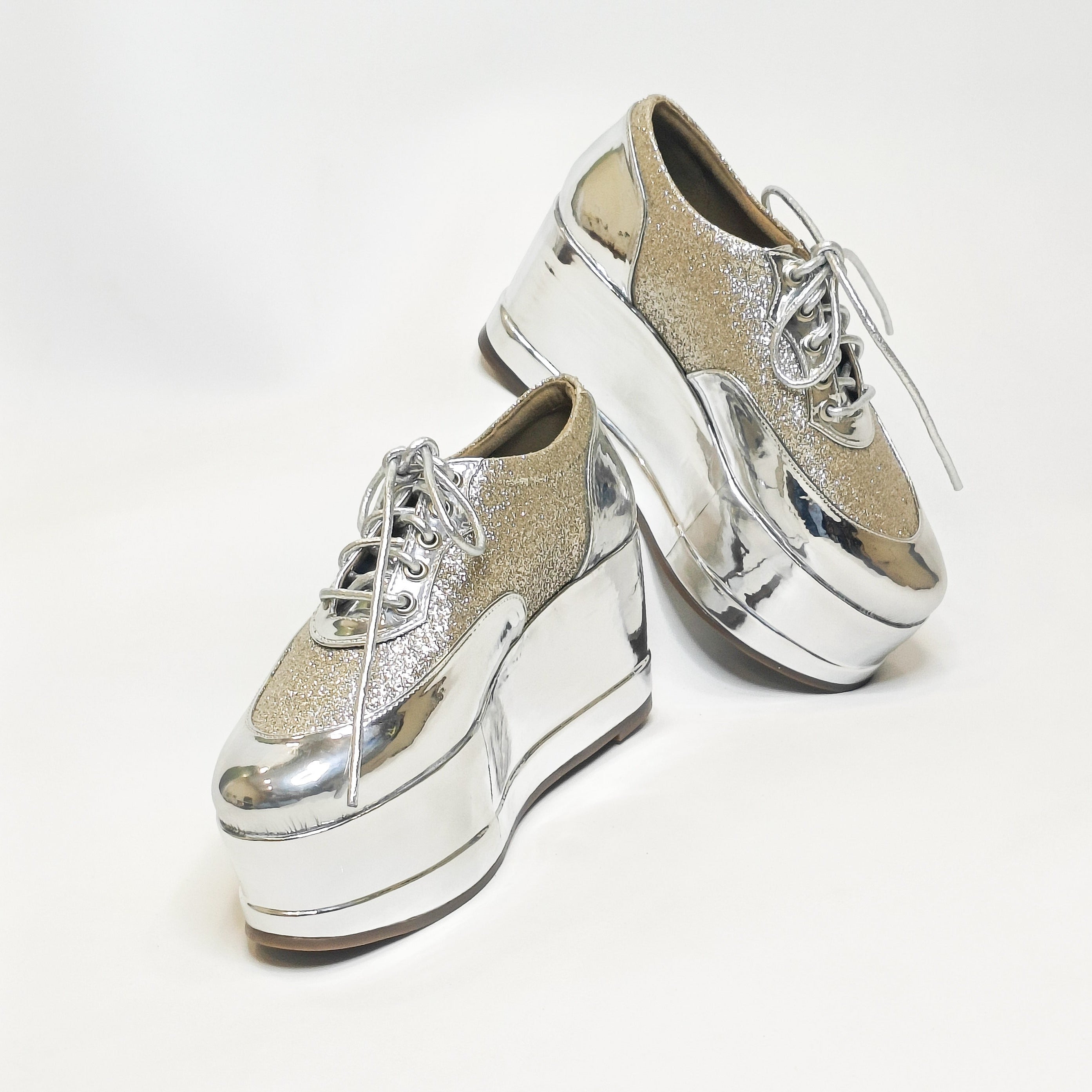 metallic platform sneakers