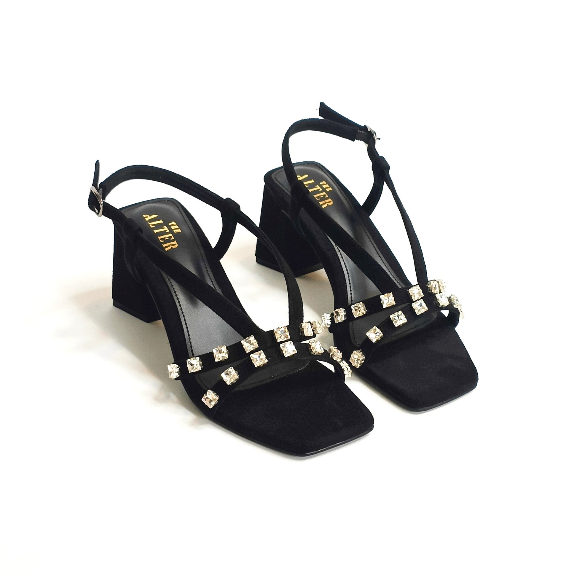Marina Embellished Block Heels – THE ALTER - Main Image