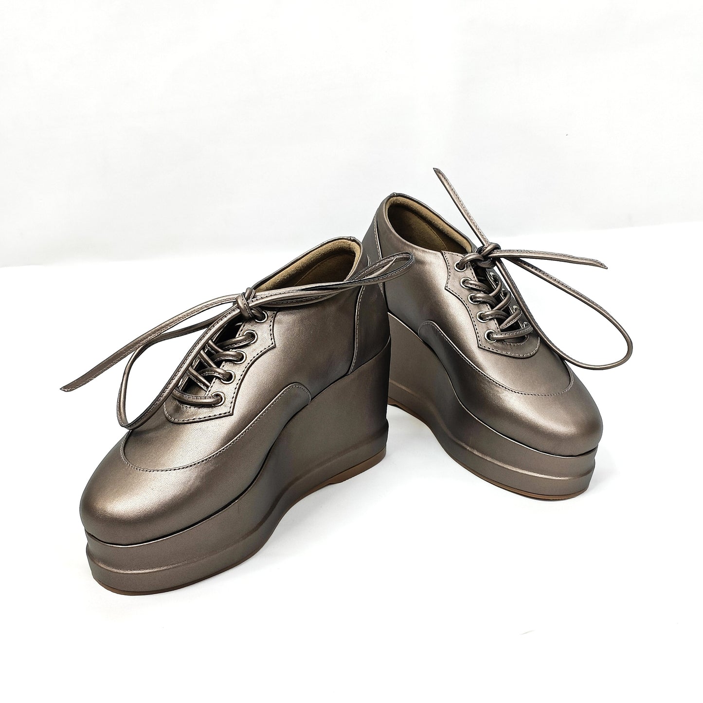 Gunmetal Platform Sneakers