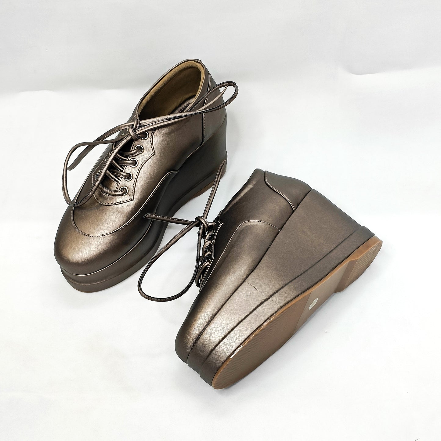 Gunmetal Platform Sneakers