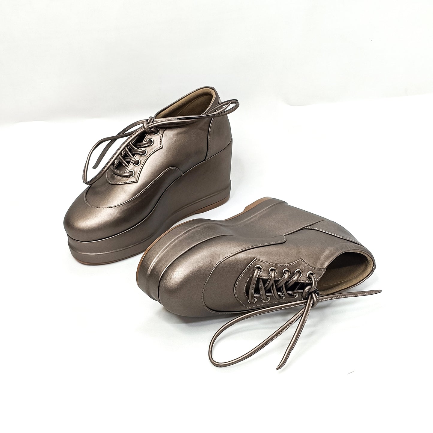 Gunmetal Platform Sneakers