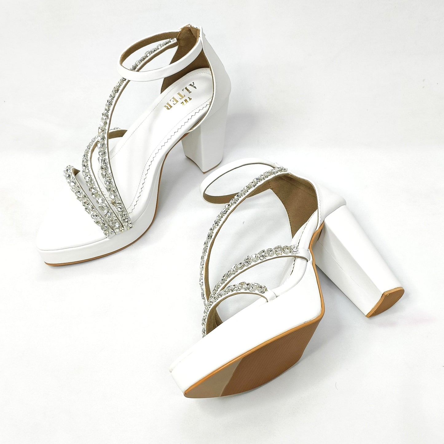 Kiara Embellished Platform Block Heels
