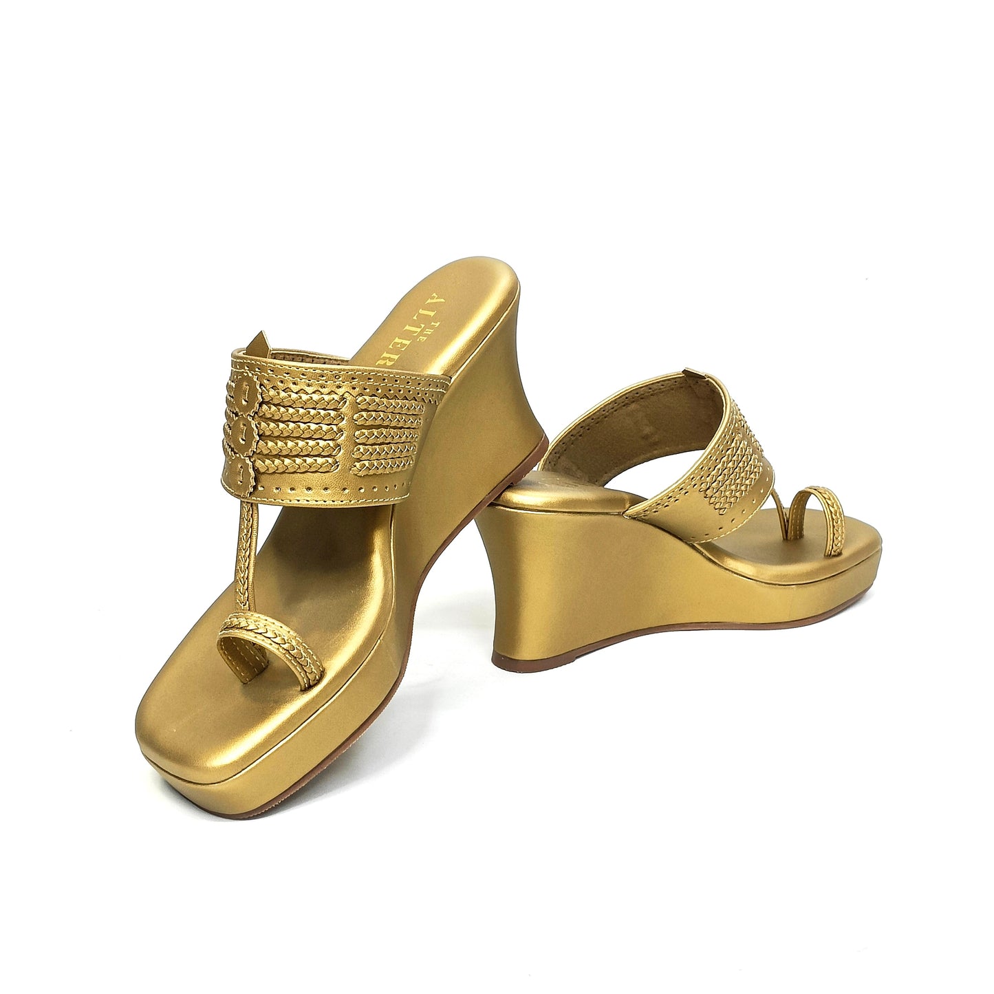 Antique Gold Kohla Wedges