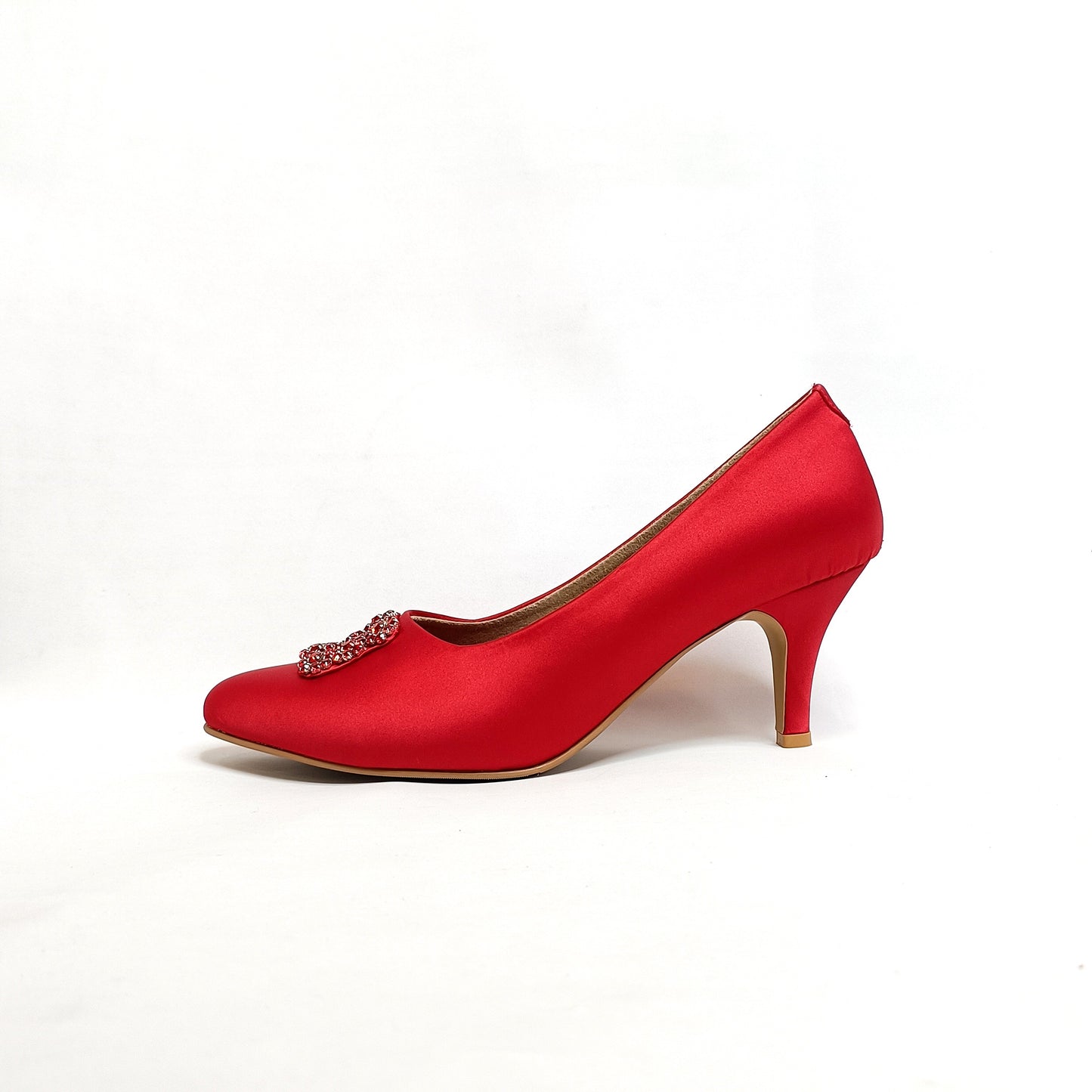 Riona Satin Embellished Pumps