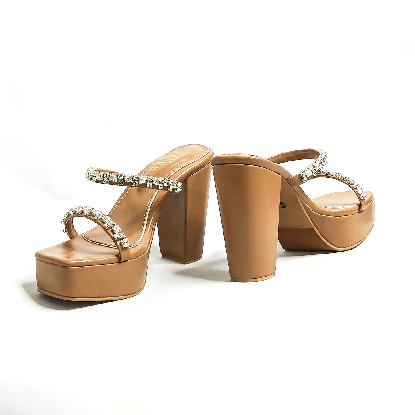 Alina Embellished Platform Block Heels