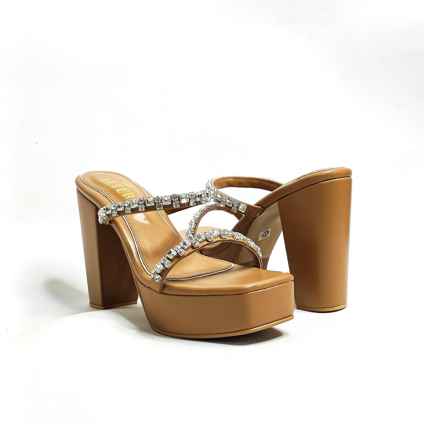 Alina Embellished Platform Block Heels