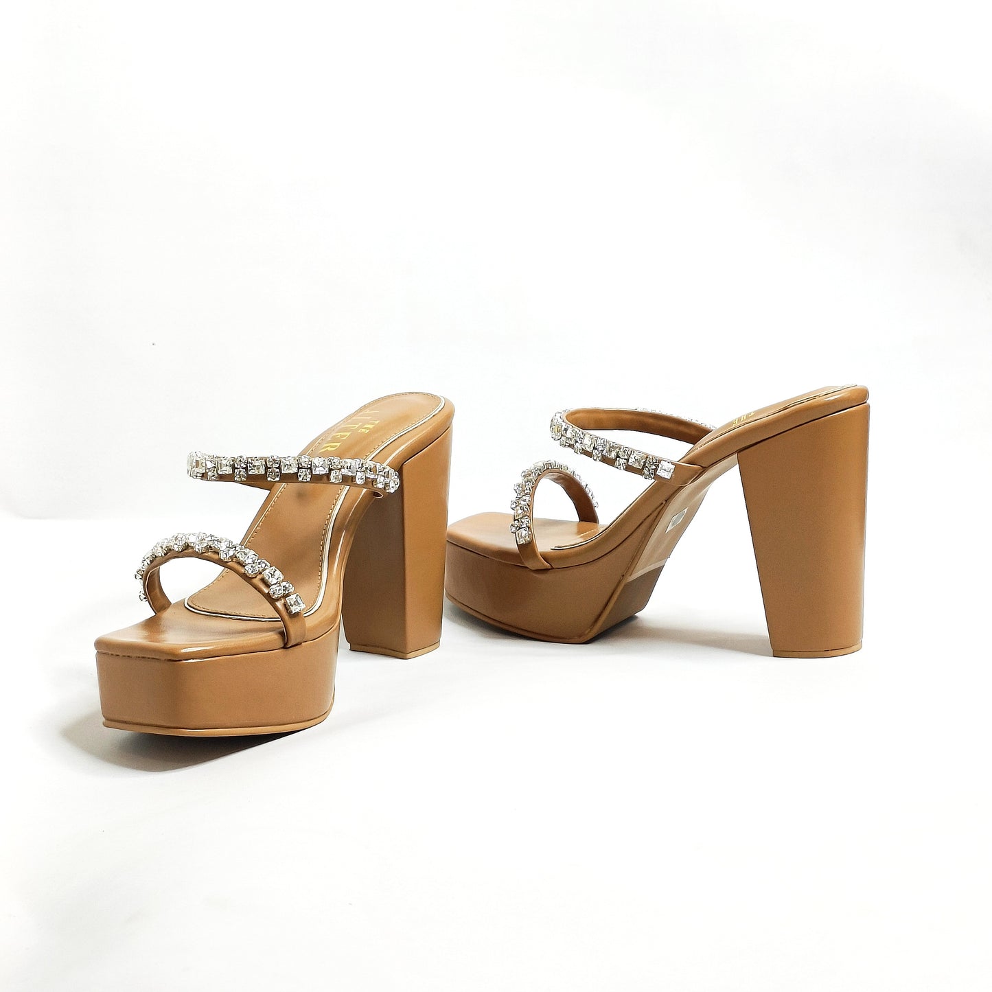 Alina Embellished Platform Block Heels