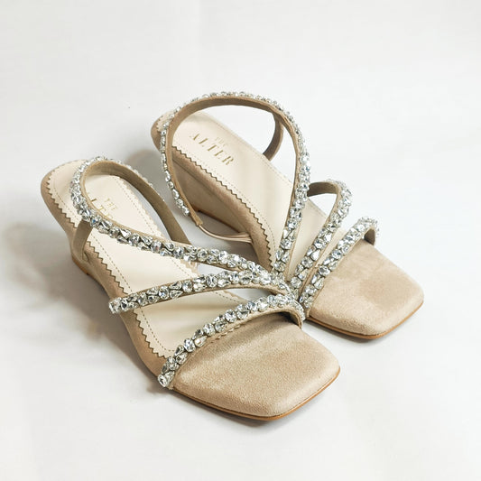 Kiara Embellished T Shaped  Wedges