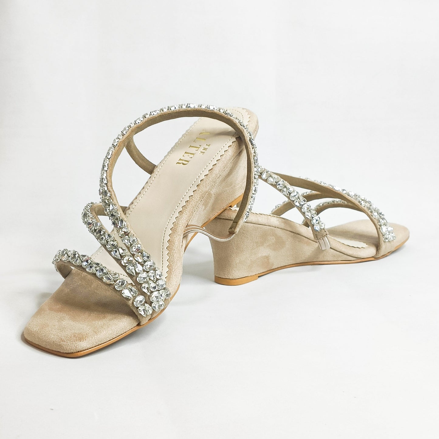 Kiara Embellished T Shaped  Wedges