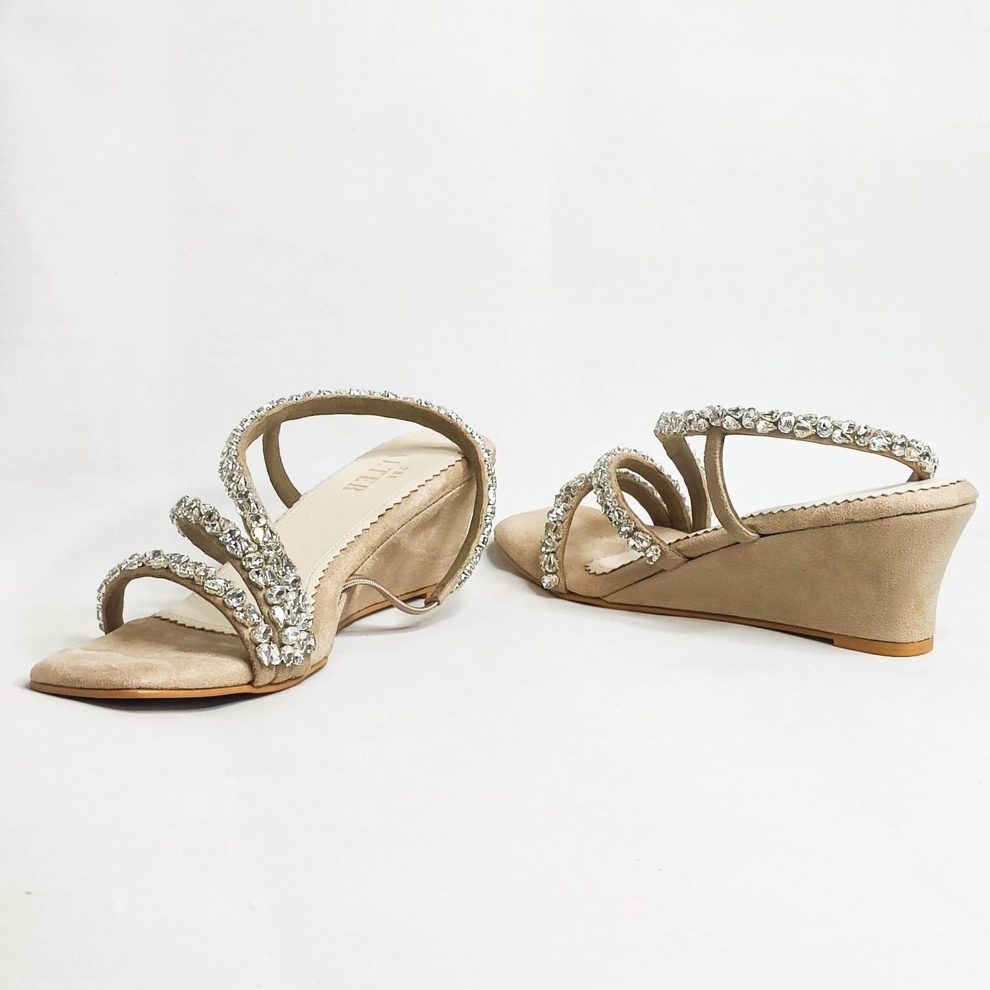 Kiara Embellished T Shaped  Wedges