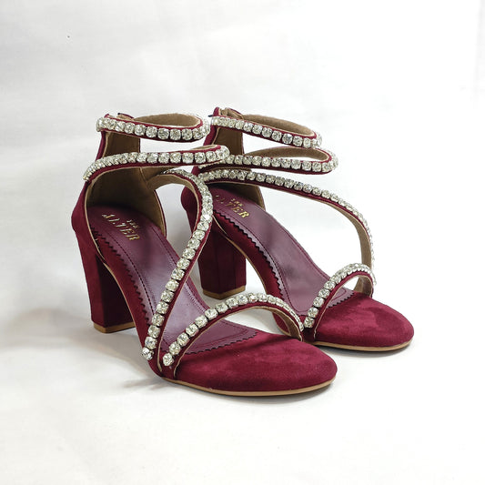 Serena Embellished Block Heels