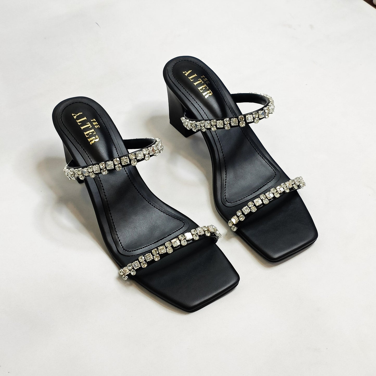 Alina Embellished Block Heels