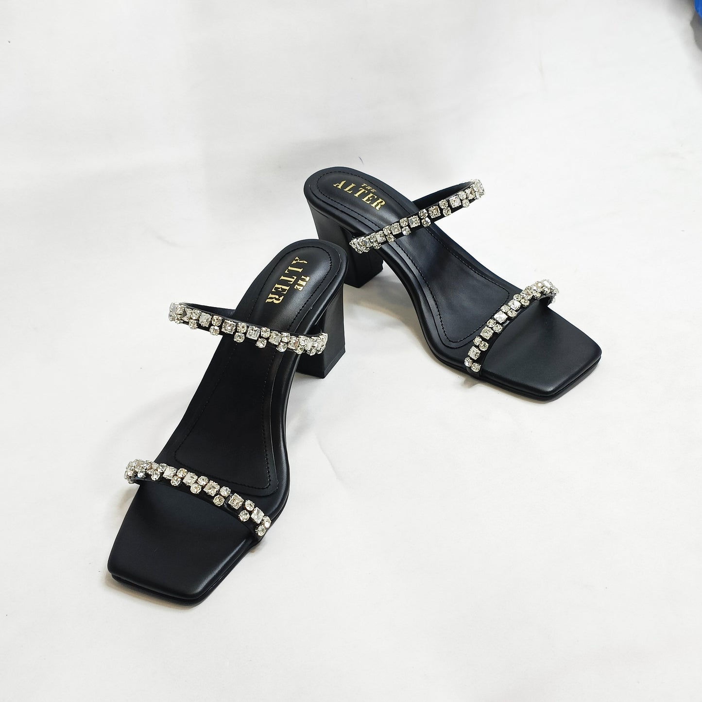 Alina Embellished Block Heels