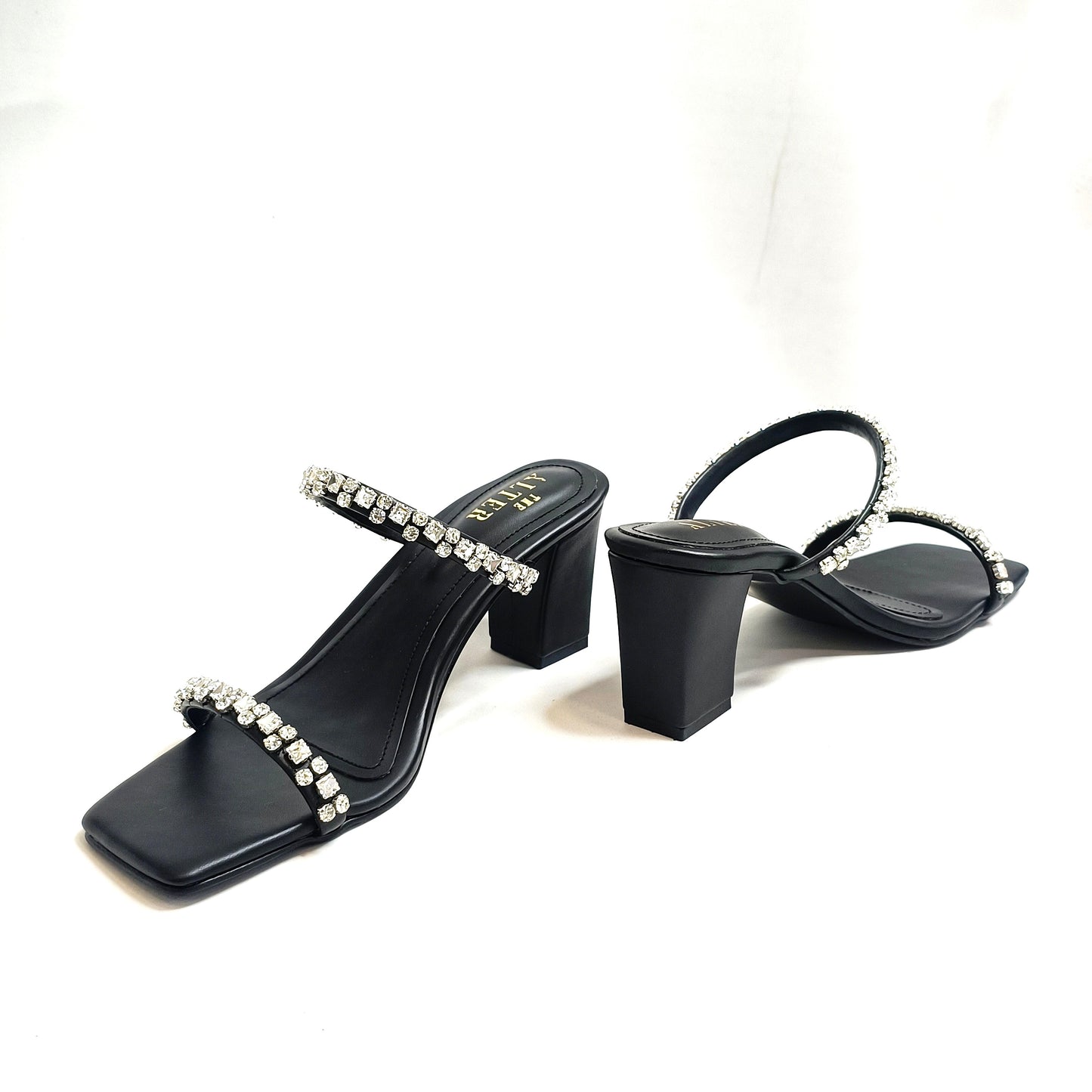 Alina Embellished Block Heels