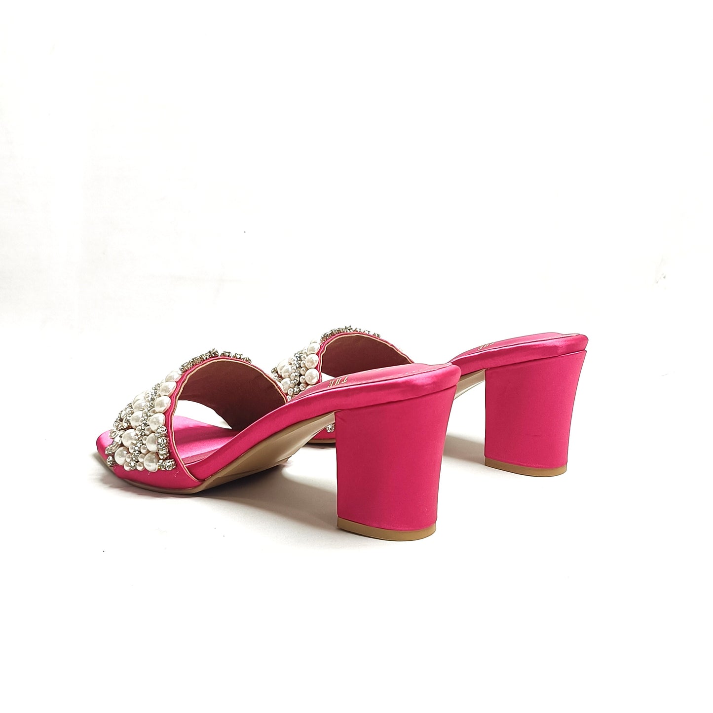 T Shaped Embellished Block Heels