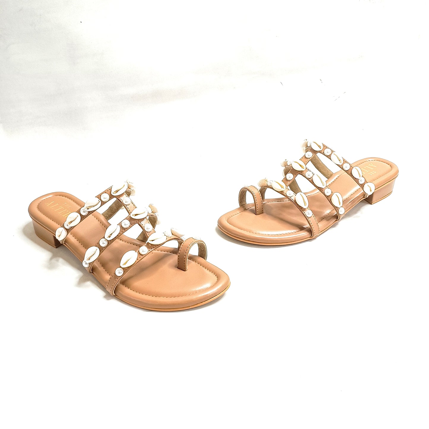 Shell Embellished Flats