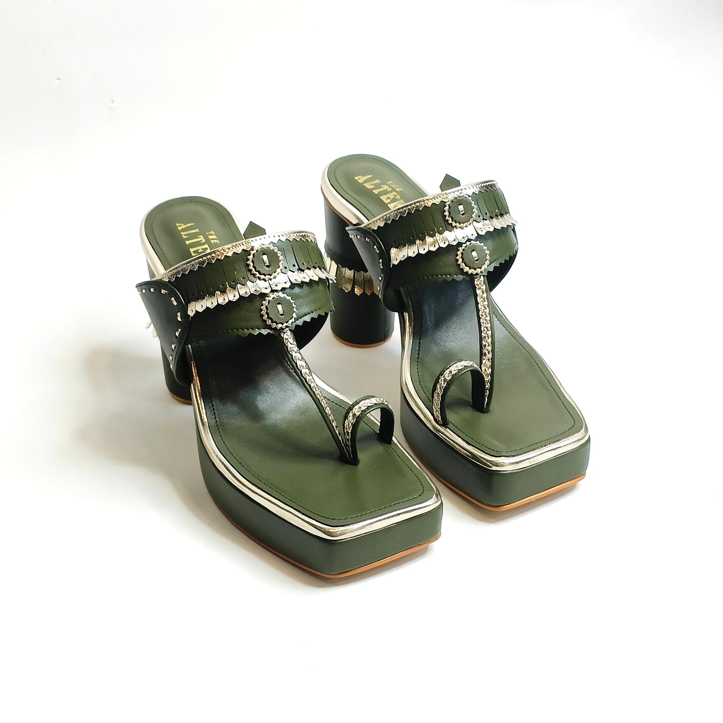 Maahira T Shaped Kohla Block Heels