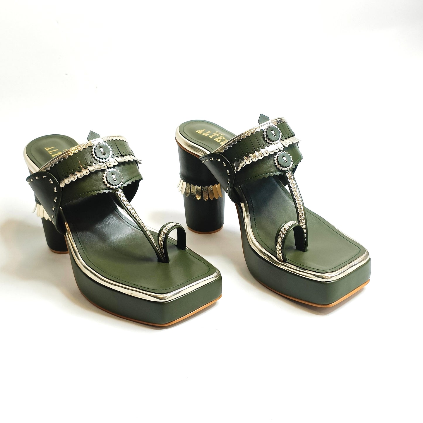 Maahira T Shaped Kohla Block Heels
