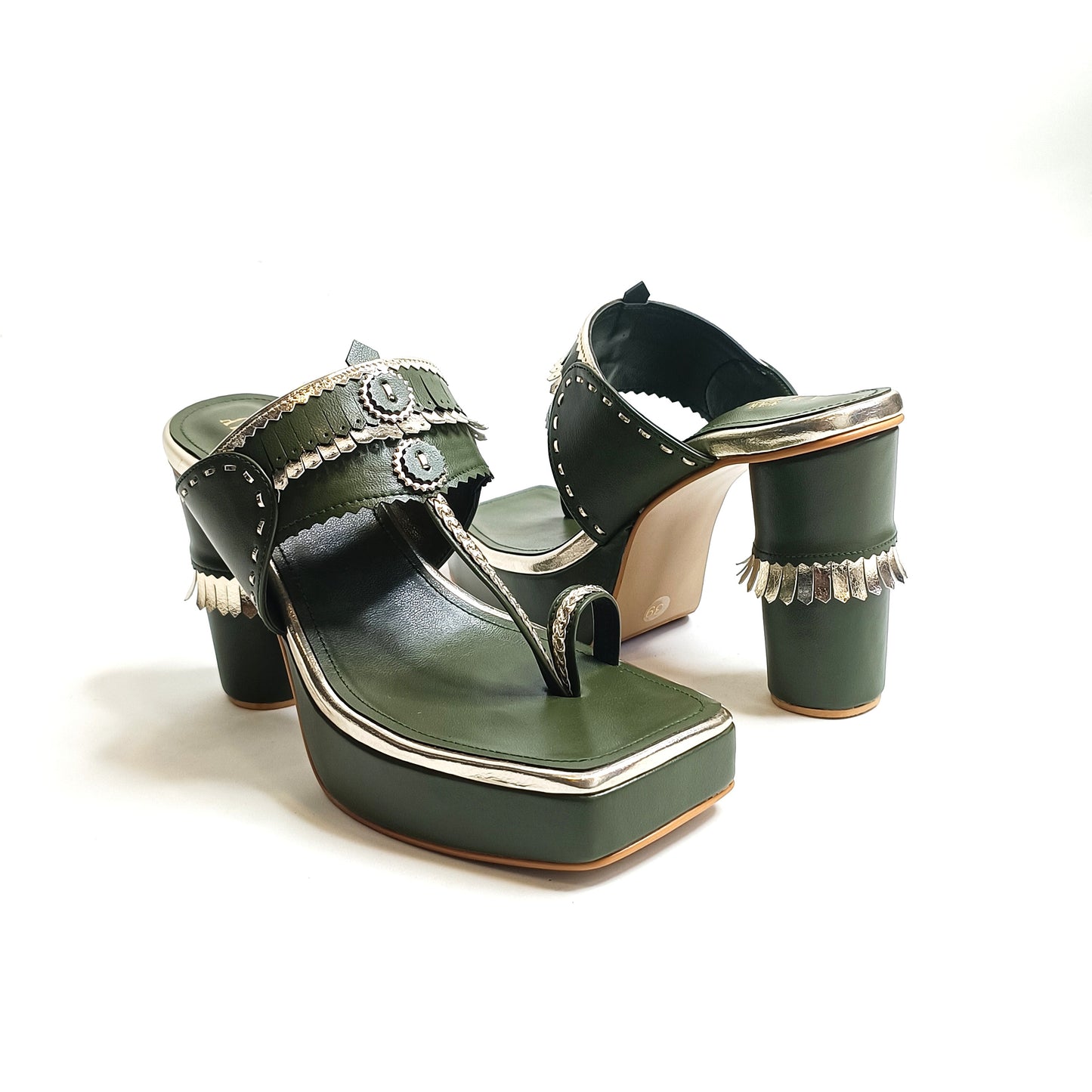 Maahira T Shaped Kohla Block Heels