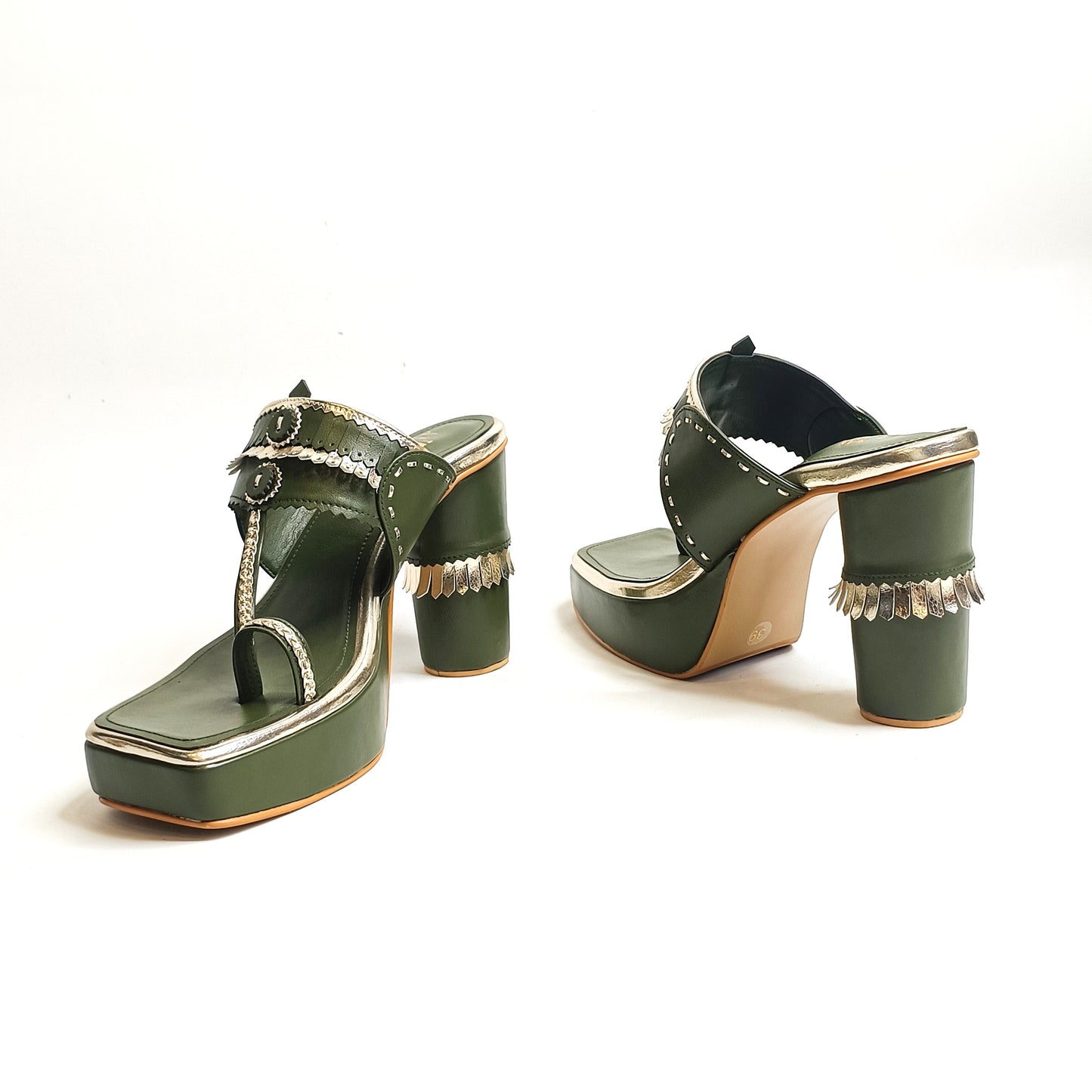 Maahira T Shaped Kohla Block Heels