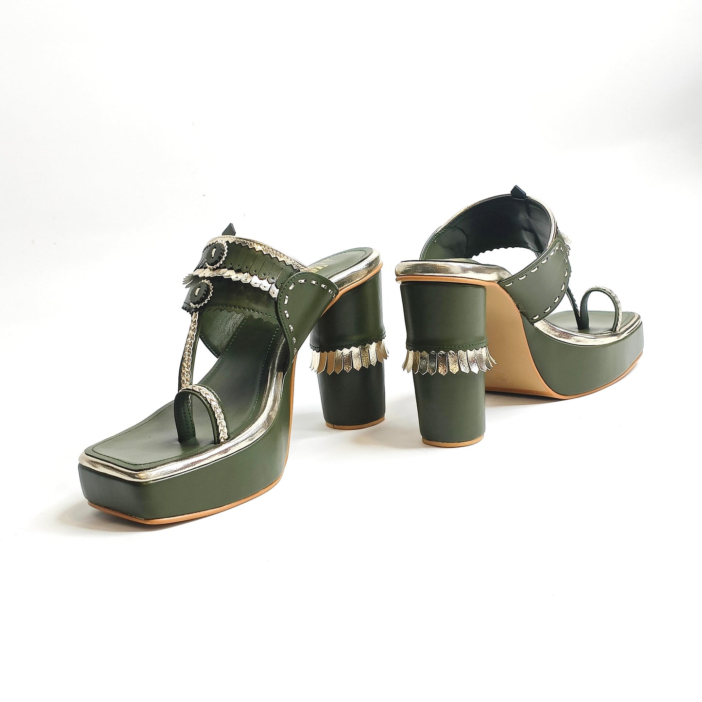 Maahira T Shaped Kohla Block Heels