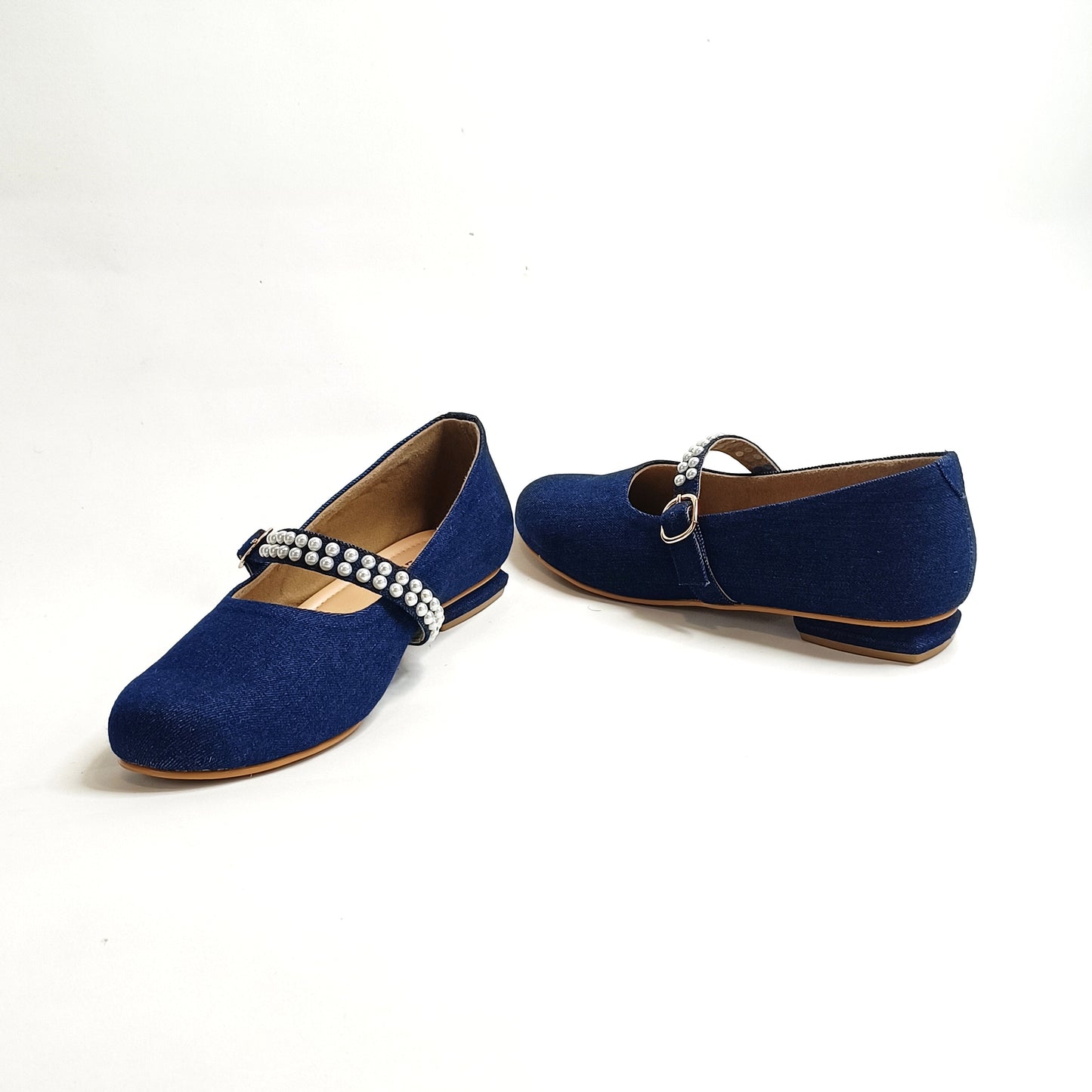 Denim Pearl Mary Janes