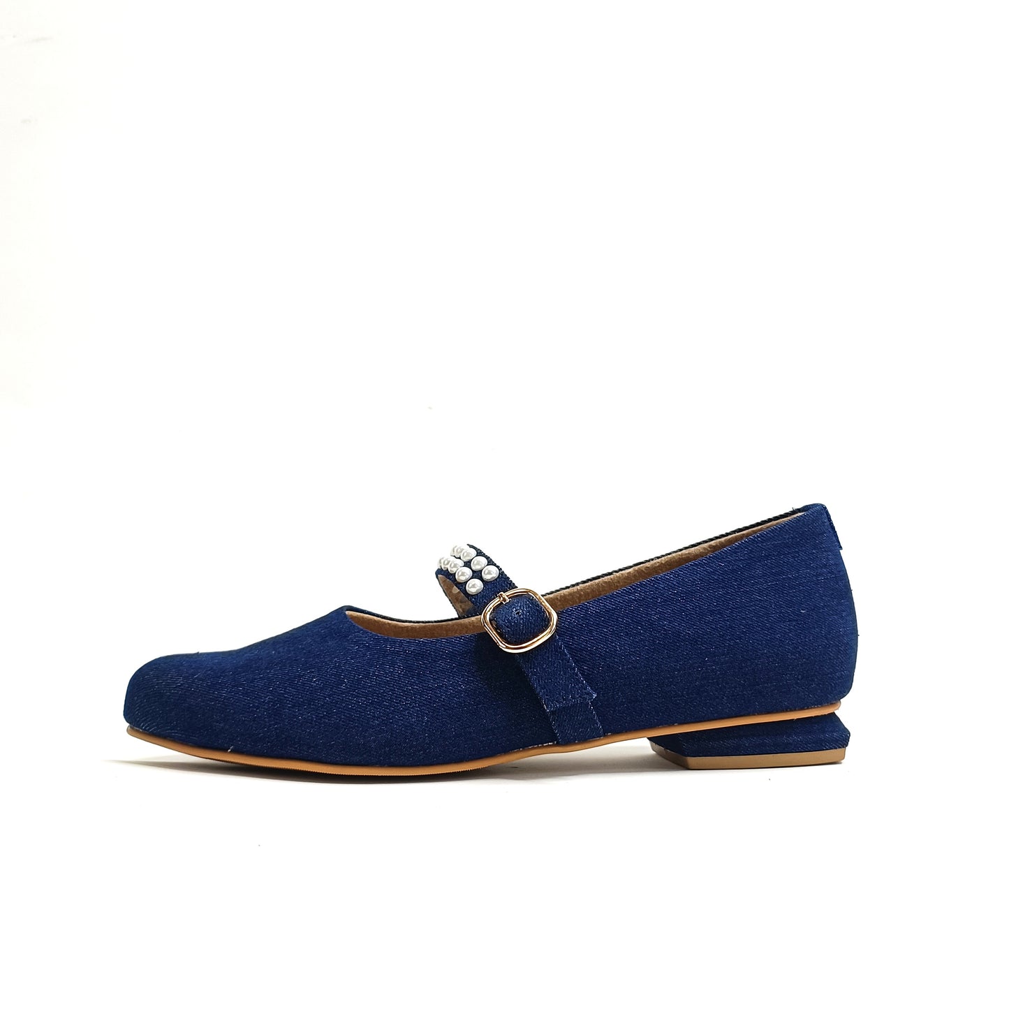 Denim Pearl Mary Janes