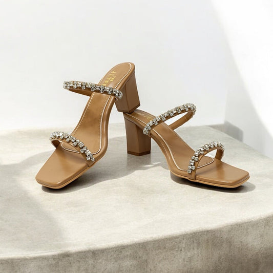Alina Embellished Block Heels